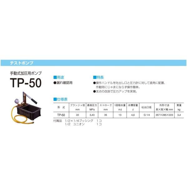 寺田ポンプ テストポンプ 手動式加圧用ポンプ TP-50 水圧テストポンプ 