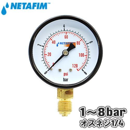 NETAFIM ネタフィム 水圧計 8bar オスネジ 1/4インチ 灌水用 農業用 圧力調整 灌漑 灌水 水量 調整 農業 77540 ...