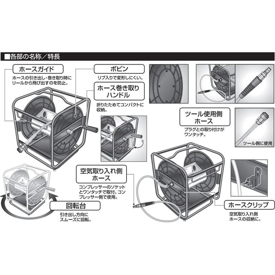 E-Value エアーホースリールのみ エアホースリール 20m〜30m用 E-Value エアーホースリールのみ エアホースリール 20m〜30m用