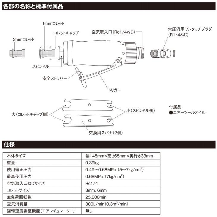 SK11 エアーダイグランダー 研磨機 ハンドグラインダー SK-BP201