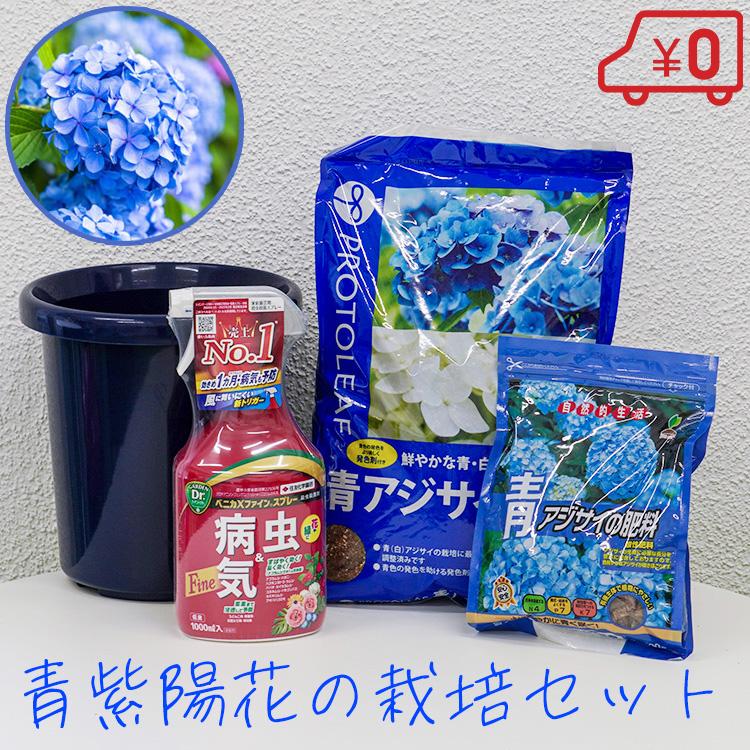 青紫陽花 栽培 青あじさい 鉢 肥料 培養土 鉢底石 殺虫殺菌殺虫 5点