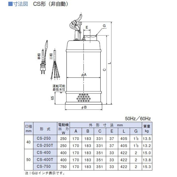 寺田ポンプ S-250C 水中ポンプ　100V　50Hz【野田愛宕店】【店頭取引限定】【中古】管理番号：IT5VX086C5HQ 寺田ポンプ ステンレス（SUS316）水中ポンプ スーパーテクポン CX-250