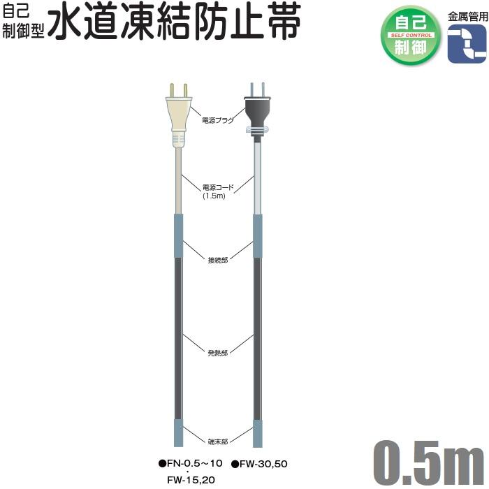 電熱産業 水道凍結防止ヒーター 0.5m 自動温度制御 配管凍結防止