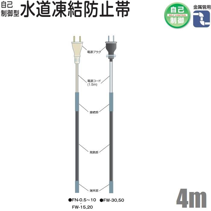 電熱産業 水道凍結防止ヒーター 4m 自動温度制御 配管凍結防止ヒーター 