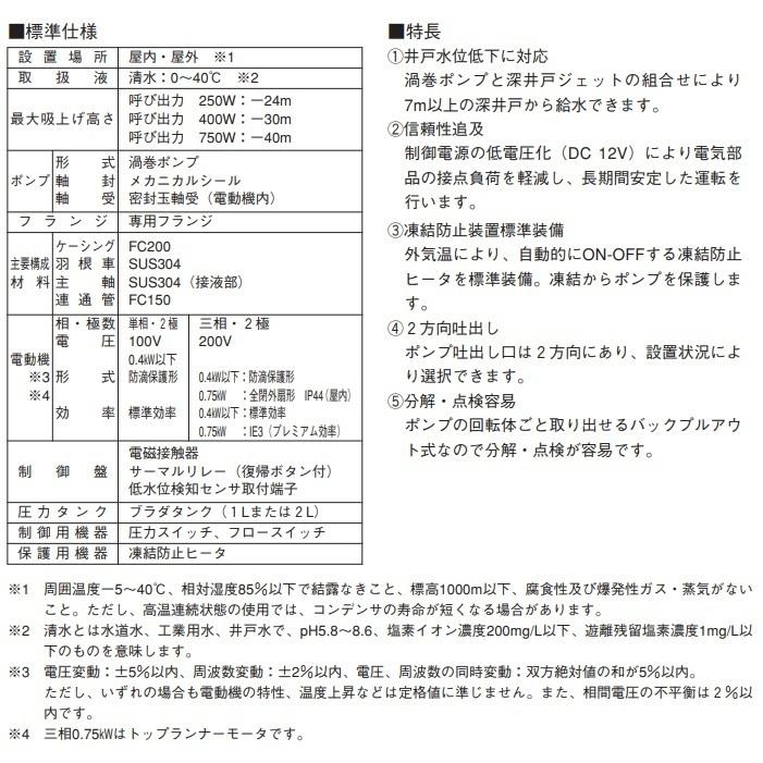 エバラ 深井戸ポンプ 深井戸用ジェットポンプ 32×25HPJD5.25/32