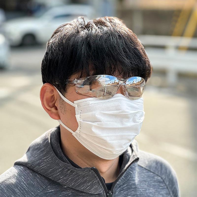 ELVEX 保護メガネ uvカット 安全メガネ おしゃれ 防塵 セミクリア 半