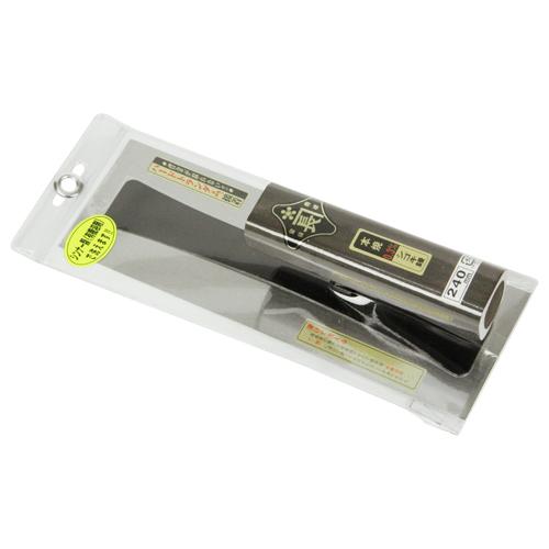 金長 左官鏝 コテ シゴキ鏝 本焼 0.3mm厚 黒塗角柄 240mm 職人向け 