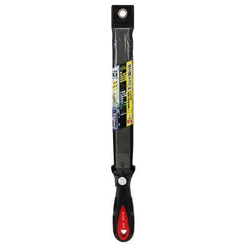 SK11 木工用ヤスリSG鬼目 平 200mm 柄付き 木工ヤスリ 日本製 やすり