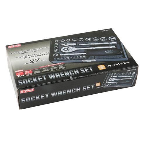 E-Value ソケットレンチセット 1/4 6.35mm 72山ギヤ ESR-2027M 工具