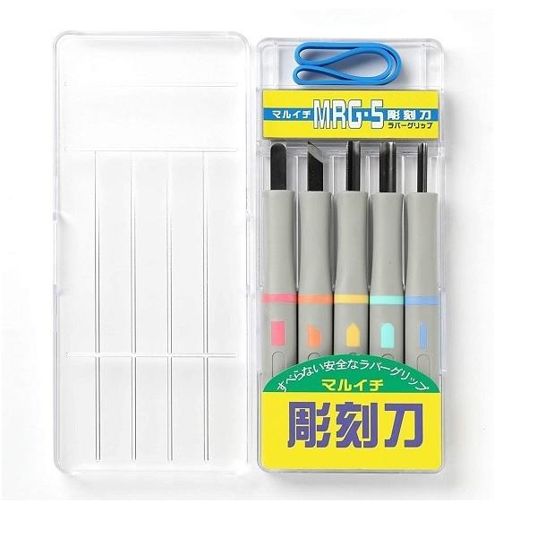 まるいち 彫刻刀セット MRG-5 ラバーグリップ ケース付 小学生 男の子