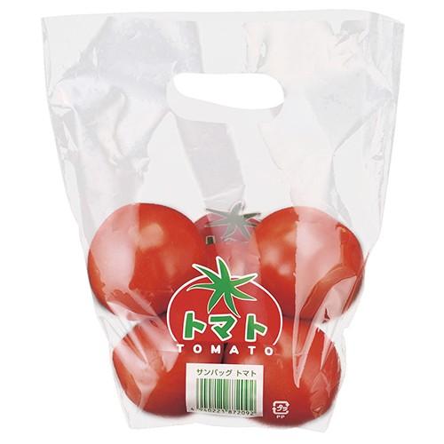 とまとページ 取っ手付き トマト 梱包袋 ラッピング袋 200x220mm 100枚入り