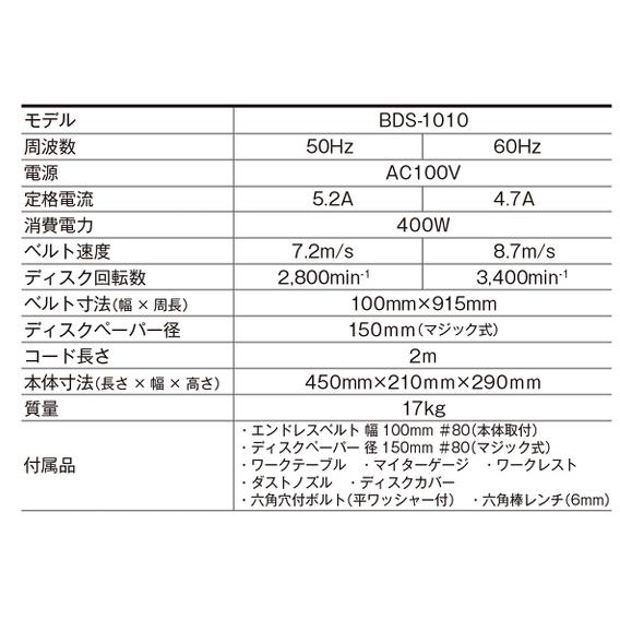 京セラ 電動ベルトサンダー BDS-1010 ディスクサンダー 電動サンダー 