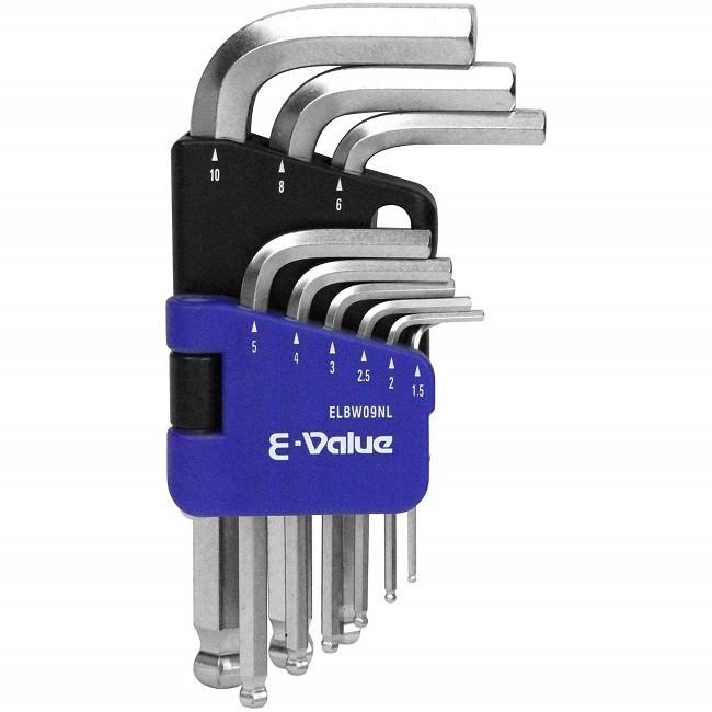 E-Value 六角レンチセット ELBW09NL 9本 ボールポイント形状 E-Value 六角レンチセット ELBW09NL 9本 ボールポイント形状