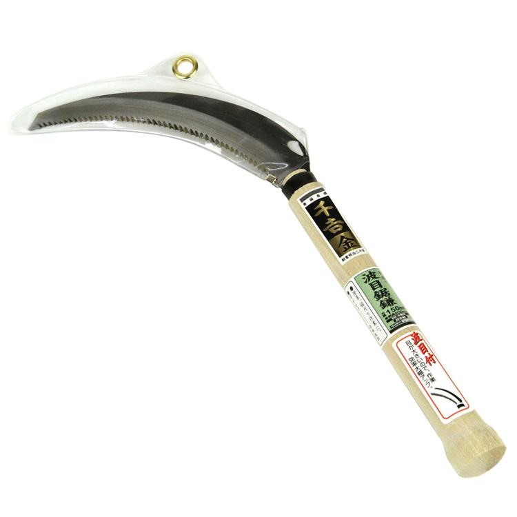 千吉 草刈り鎌 波目鋸鎌 150mm 日本製 鎌 カマ かま 除草鎌 稲刈り鎌