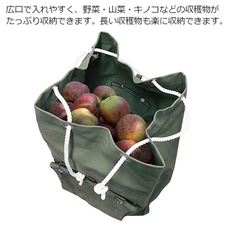 寝具包みバック２WAY リュック 山菜取り 収穫バッグ リュック型 容量20L 耐荷重20L 防水生地 キャンバス 日本製