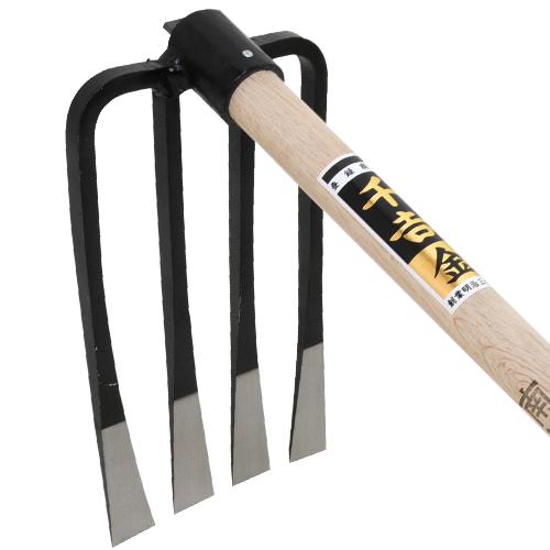 千吉金 備中鍬 鍬 くわ 南濃型 四本備中鍬 半バチ 四本爪 106cm : S.S