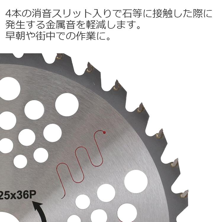 セフティ-3 刈払機用 チップソー 消音スリット入り 230mm×36P 草刈り