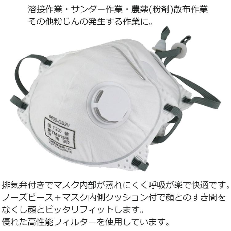 SK11 使い捨て式 防じんマスク 排気弁付き 防塵マスク 2枚入 DS2合格品