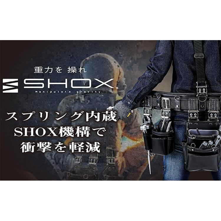 SHOX サポートベルト用 サスペンダー 本革 レザー ステンレス 腰袋