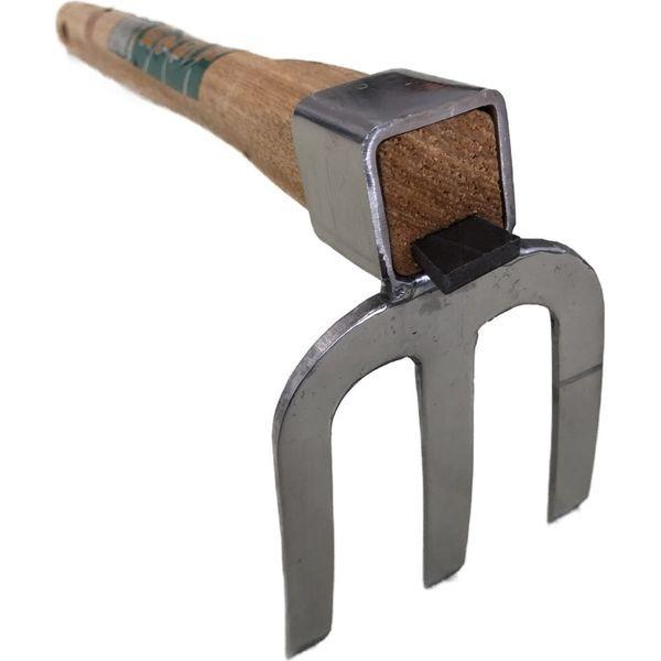 クワ 鍬 くわ 3本爪 ステンレス製 三本備中 385mm レーキ 小型 軽量 土