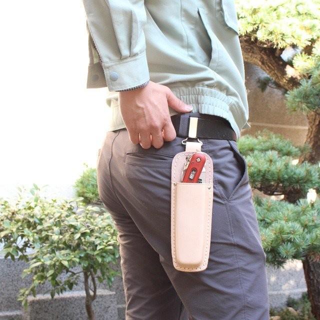 本革製 剪定鋏ケース 日本製 剪定ばさみケース カン付 ハサミケース