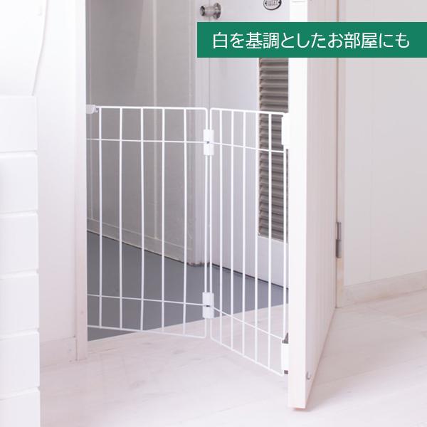 ドッグフェンス 玄関 ドア 小型犬用 約55×66cm ブラウン ホワイト