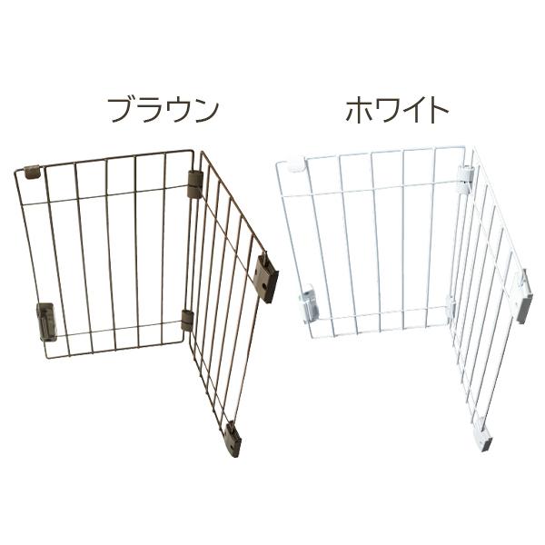 ドッグフェンス 玄関 ドア 小型犬用 約55×66cm ブラウン ホワイト