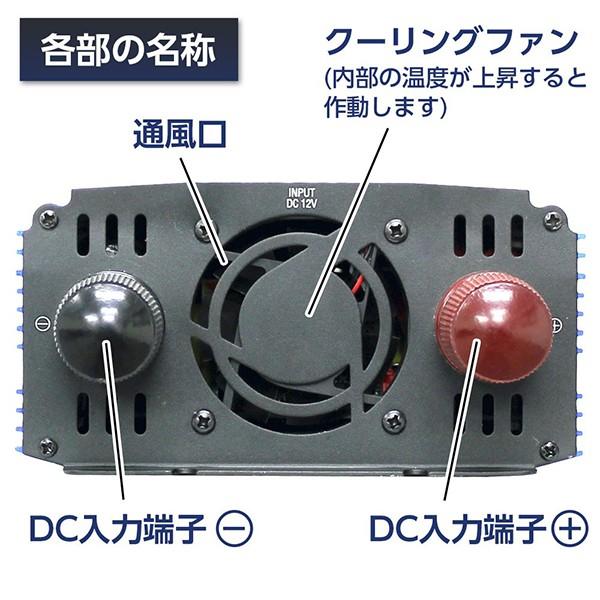 メルテック カーインバーター 12V 1400W バッテリー接続 静音 