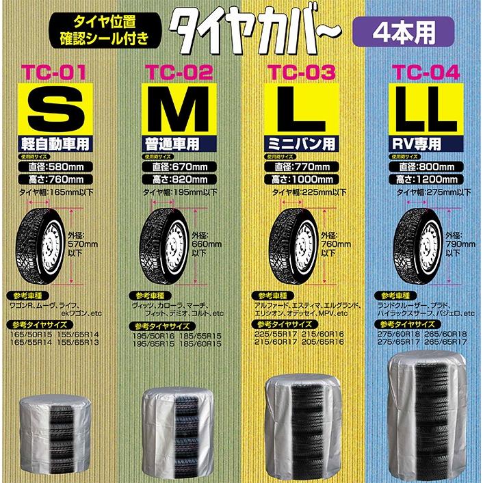 タイヤカバー L ミニバン用 4本収納 屋外防水 ホイル ホイールカバー メルテック Tc 03 Fukuno S S Net 通販 Yahoo ショッピング