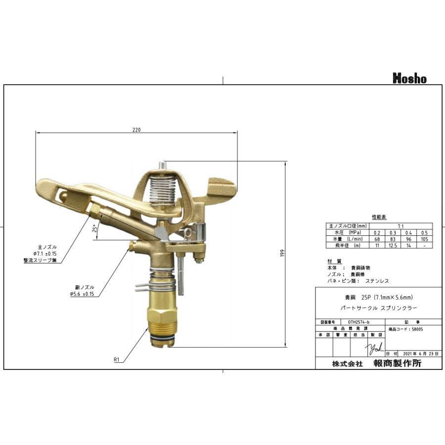 報商 スプリンクラー 25P(7.1x5.6mm) パートサークルタイプ インパクト