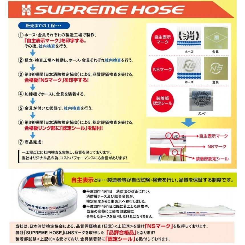 報商製作所 消防ホース スプリームホース HSR09 65mm×20m 0.9MPa 町野