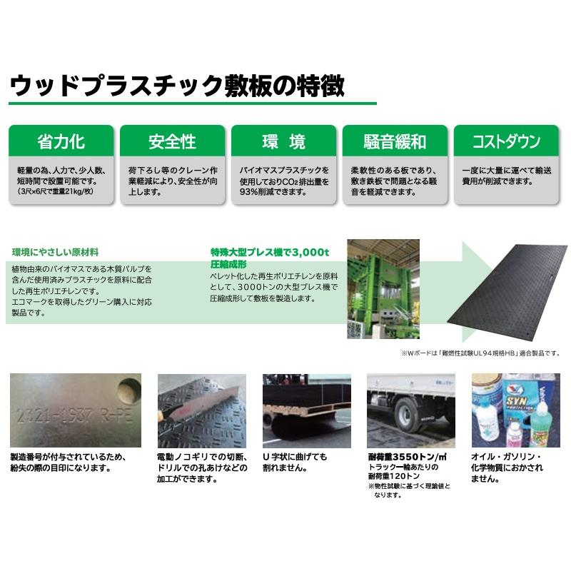 WPT 敷板 樹脂製 プラスチック 軽量Wボード36 プラシキ 3×6 10枚 WPT 敷板 樹脂製 プラスチック 軽量Wボード36 プラシキ 3×6 10枚
