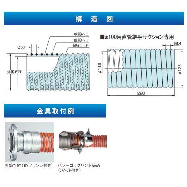 カナフレックス　サクションホース　38mm　農業用ホース　エンジンポンプ　50m　水中ポンプ　40A　給水ホース　排水ホース