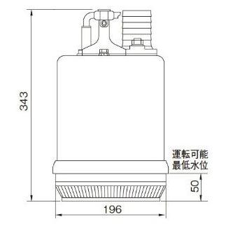 川本ポンプ 水中ポンプ 200V 土木工事用 排水ポンプ DU5-506-0.75 DU5