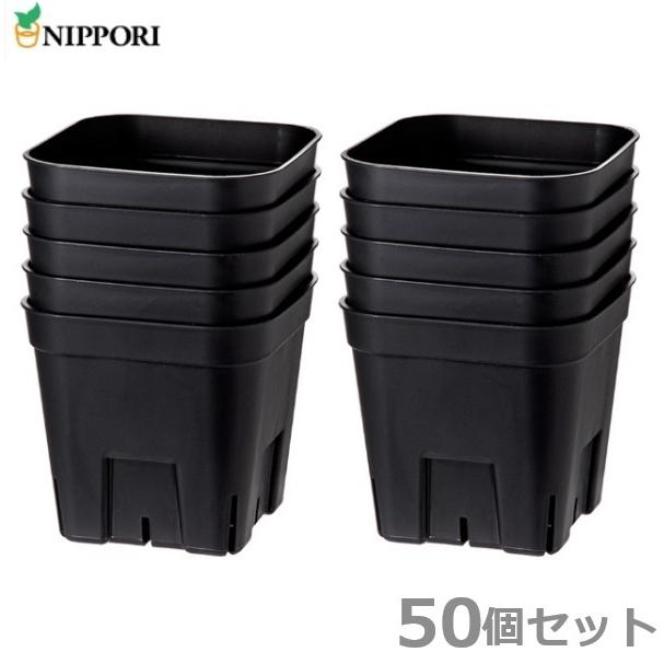 プレステラ 90型 黒 50個セット スリット鉢 育苗ポット 種まきポット