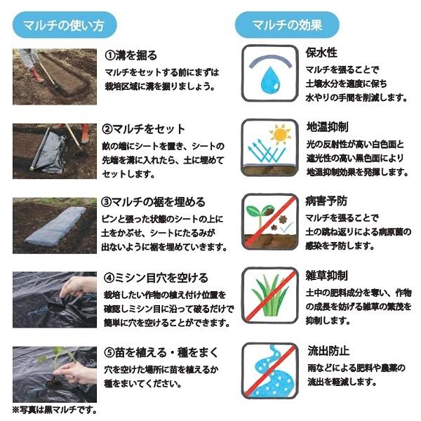 岩谷マテリアル 白黒マルチシート マルチシート 95cm×50m 厚さ0.02mm 5