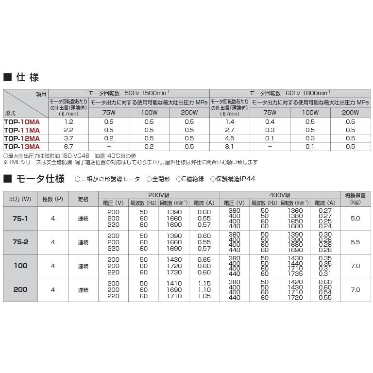 日本オイル トロコイドポンプ TOP-1ME200-12MA 三相モーター一 日本オイル トロコイドポンプ TOP-1ME200-12MA 三相モーター一