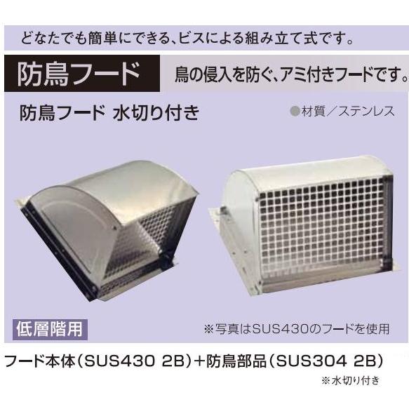 KGY 換気扇フード ステンレス製 屋外 換気扇フードカバー 防鳥網付