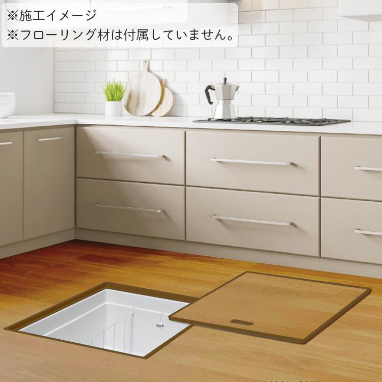 床下点検口 点検口 枠 気密樹脂枠 樹脂製 450型 12mm用 ブラウン 茶色 ミディアム 日本製 フローリング 軽量 FIRSTPRO ...
