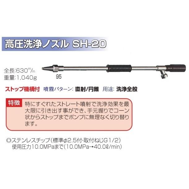 永田 洗浄ノズル 高圧洗浄ノズル SH-20(G1/2) 高圧洗浄機業務用ガン
