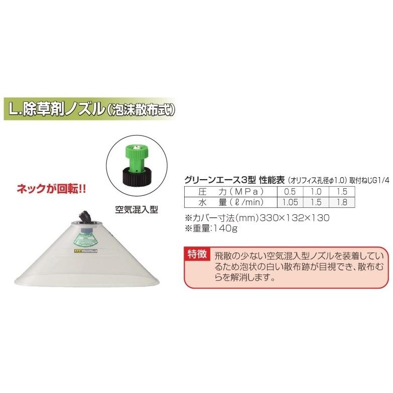 永田 噴口 グリーンエース3型 G1/4 動力噴霧器/人力兼用 除草剤用 噴霧