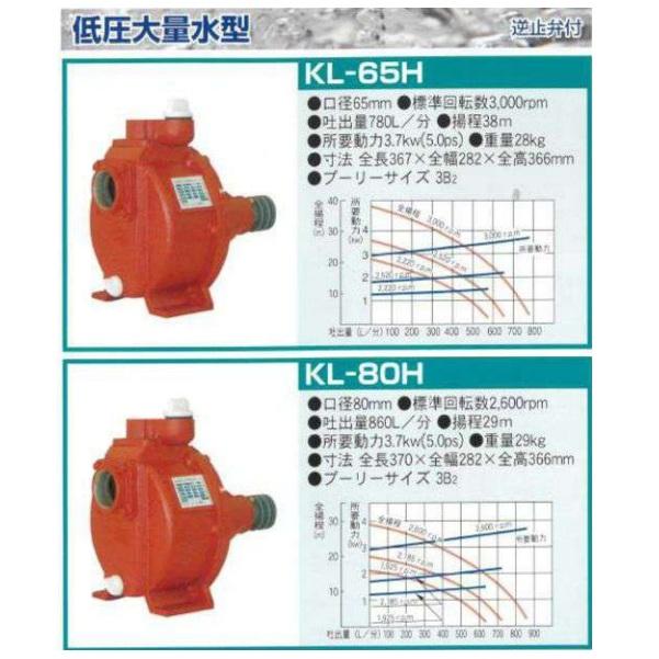 カルイ キャナルポンプ 逆止弁つき 低圧大水量型 KL-65H 65mm 単体