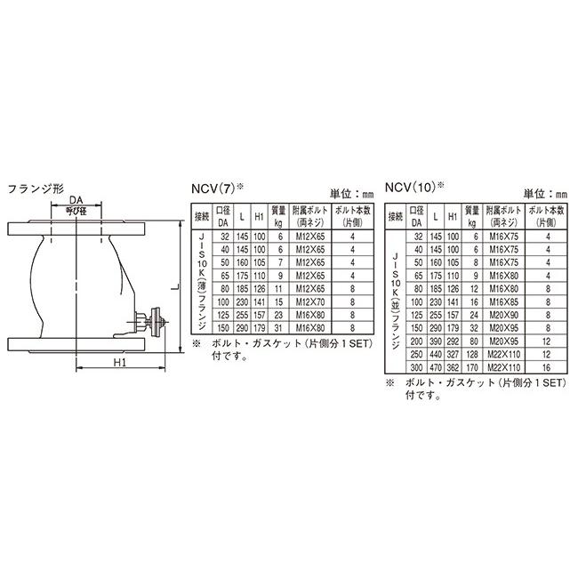 荏原ポンプ チャッキ弁 NCV(10) 80A JIS10K(薄) フランジ形部品 エバラ