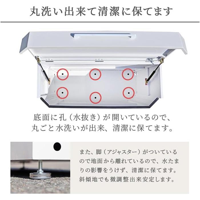 ゴミステーション ゴミストッカー おしゃれ 200L 集合住宅 ダストボックス ゴミ置き場 屋外収納庫 ストッカー 物置 小型 園芸用品 アウトドア シンプル DB1000_6