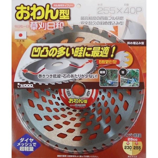 IWOOD 草刈日和 チップソー おわん型 255mm×40P 外径255mm 替刃 IWOOD 草刈日和 チップソー おわん型 255mm×40P 外径255mm 替刃