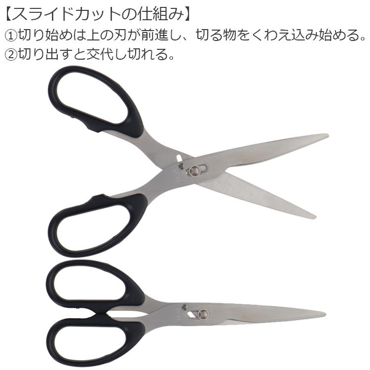 Ayou よく切れるハサミ スライドはさみ ギザギザ付き カーブ刃 ASGK