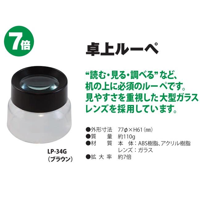 コンテック ルーペ 卓上ルーペ 7倍 LP-34G 拡大鏡 携帯用 大型レンズ