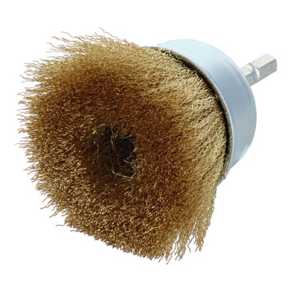 H&H 六角軸 ワイヤーブラシ 真鍮線 50mm BCB-50 カップブラシ