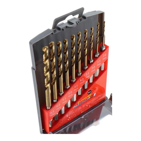 H&H 六角軸6.35mm コバルトドリルセット10本 HCD-10 径2mm〜6.5 H&H 六角軸6.35mm コバルトドリルセット10本 HCD-10 径2mm〜6.5