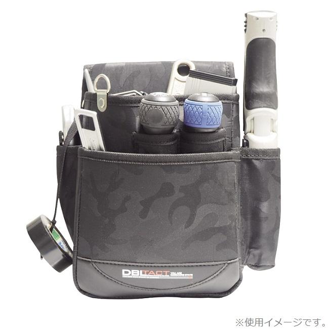 DBLTACT 腰袋 2段 ペン型インパクトドライバー入れ付 迷彩ブラック 釘